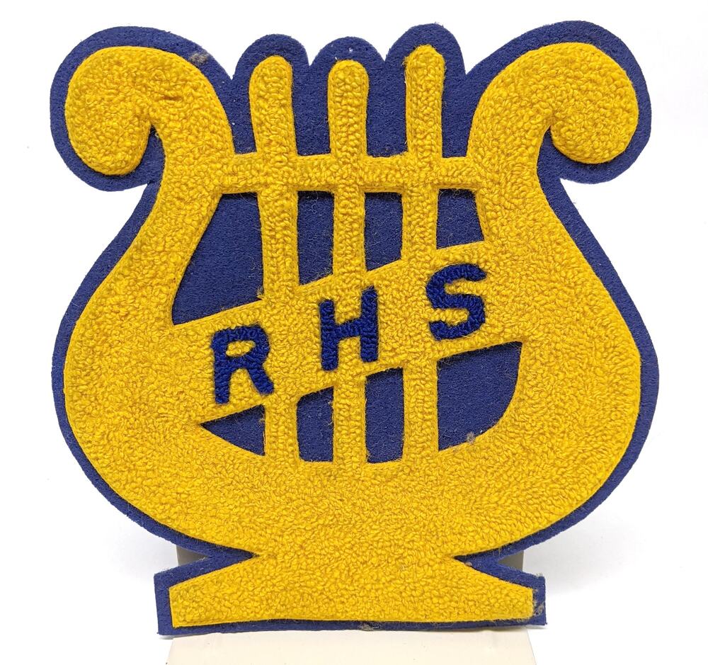 Vintage Blue and Gold High School Uniform or Jacket Band Patch - R.H.S.